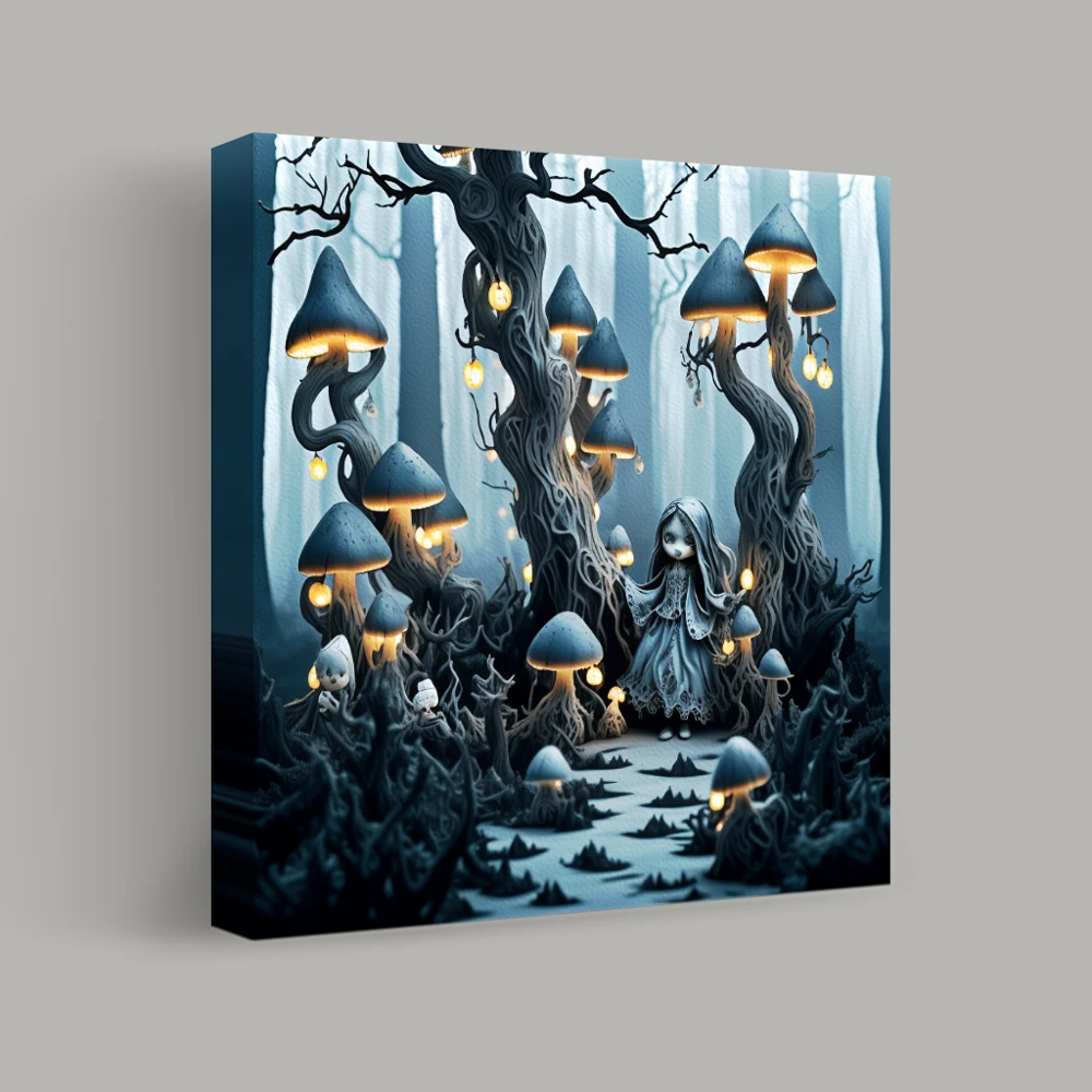 Enchanted Forest of Luminous Fungi — canvas