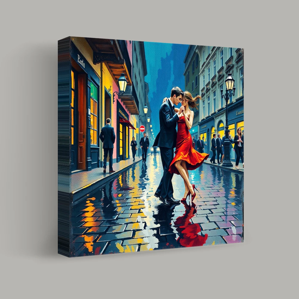 Tango Under the Streetlights — canvas