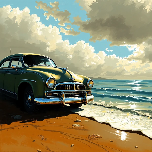 Classic Contemplation by the Sea