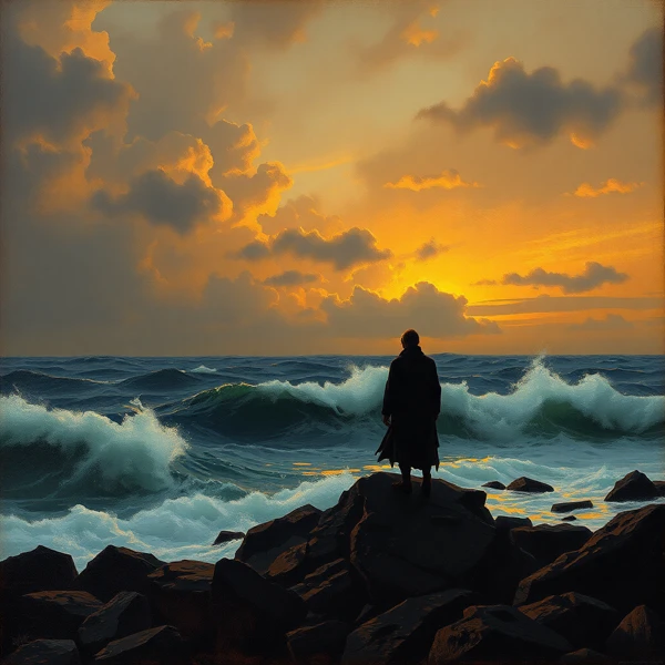Solitary Vigil at Sea