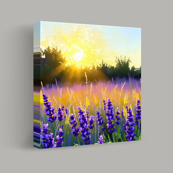 Sunset Over Lavender Fields view 1