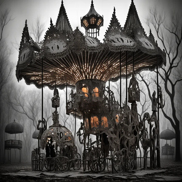 Carousel in the Mist view 2