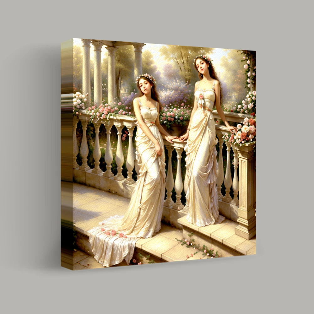 Elegance Amidst Blossoms — canvas