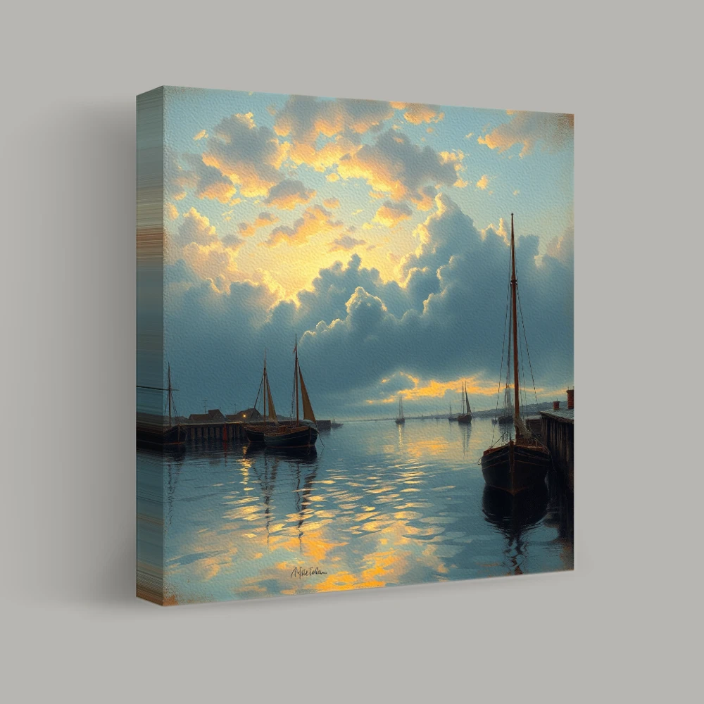 Tranquil Harbor at Dusk — canvas