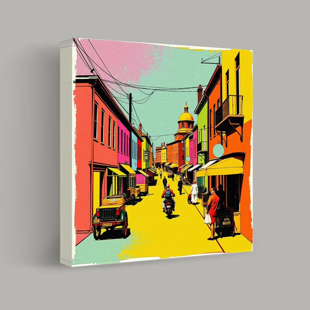 Vibrant Streetscape Harmony — canvas