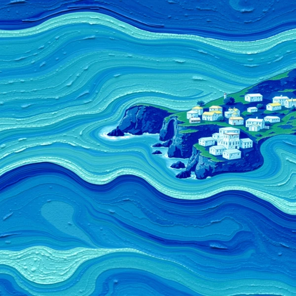 Coastal Waves and Painted Cliffs