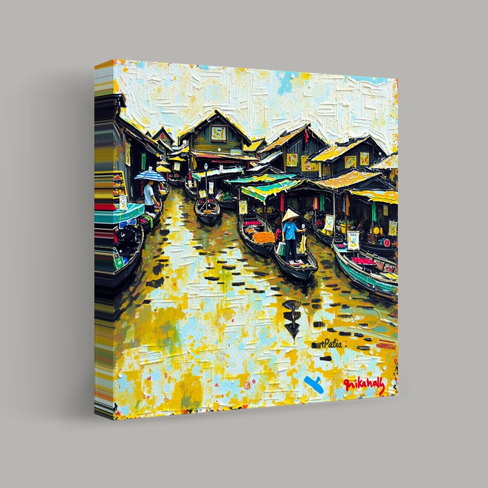 Market on Water — canvas