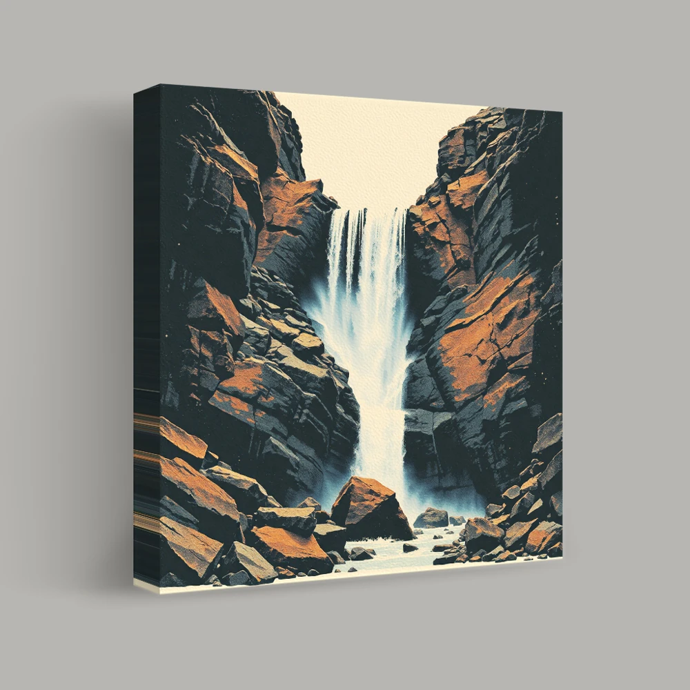 Cascade Among the Rocks — canvas