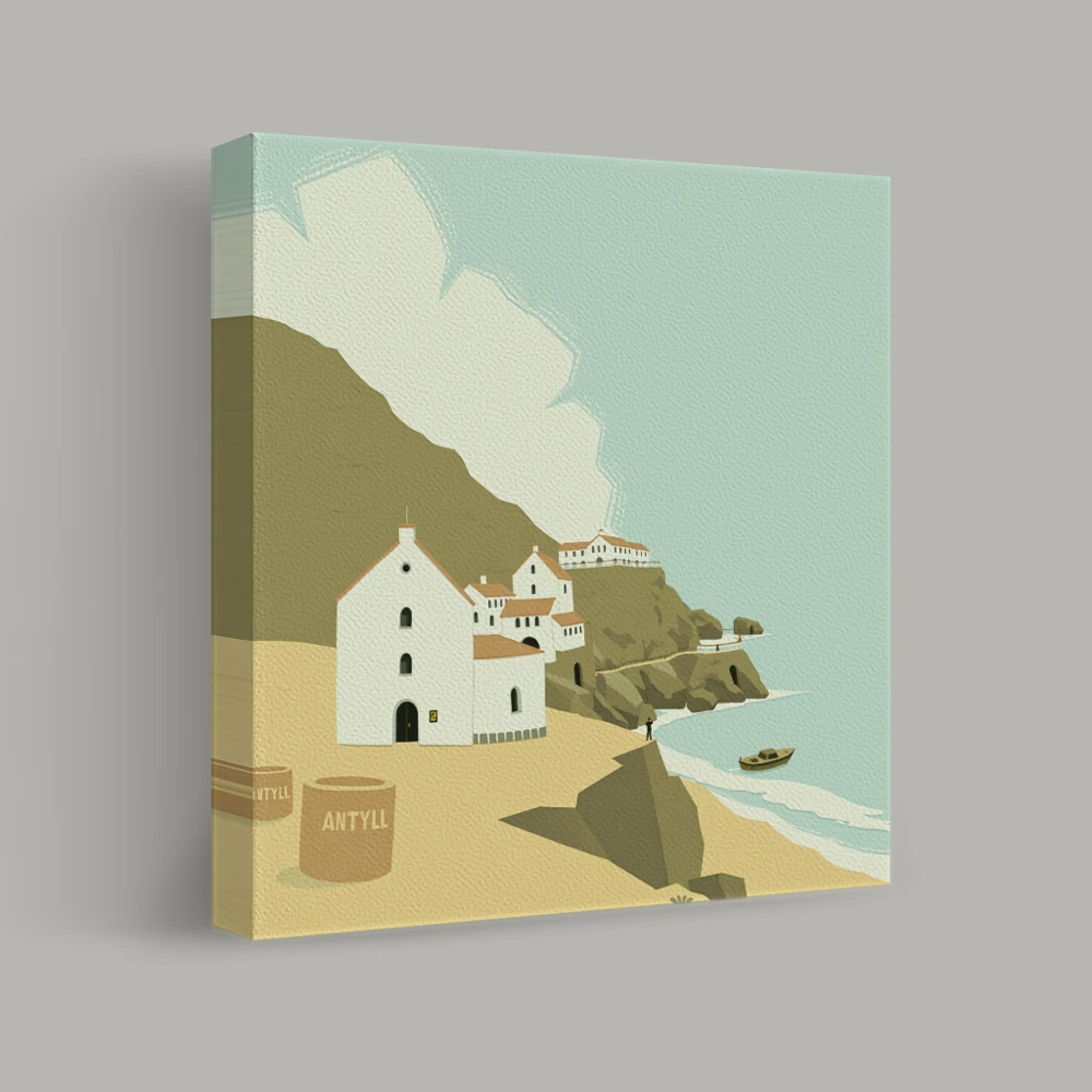 Village by the Sea — canvas
