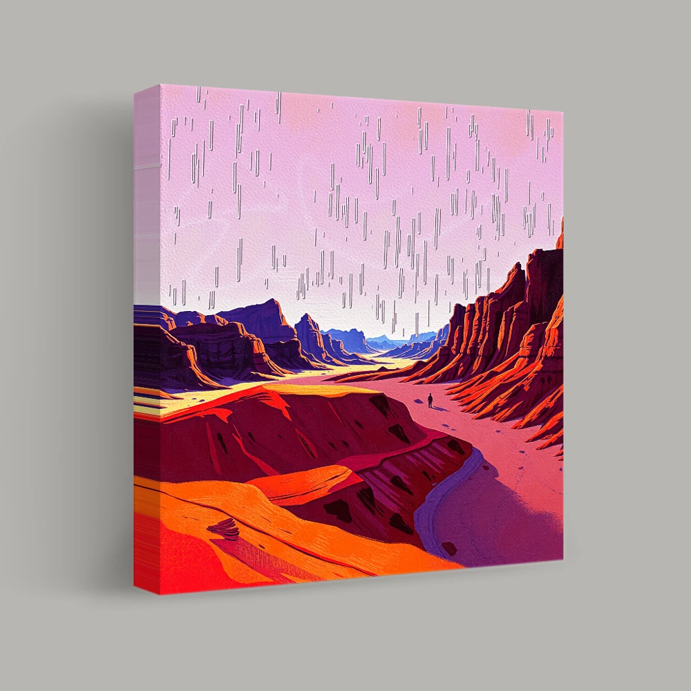 Journey Through the Crimson Canyon — canvas