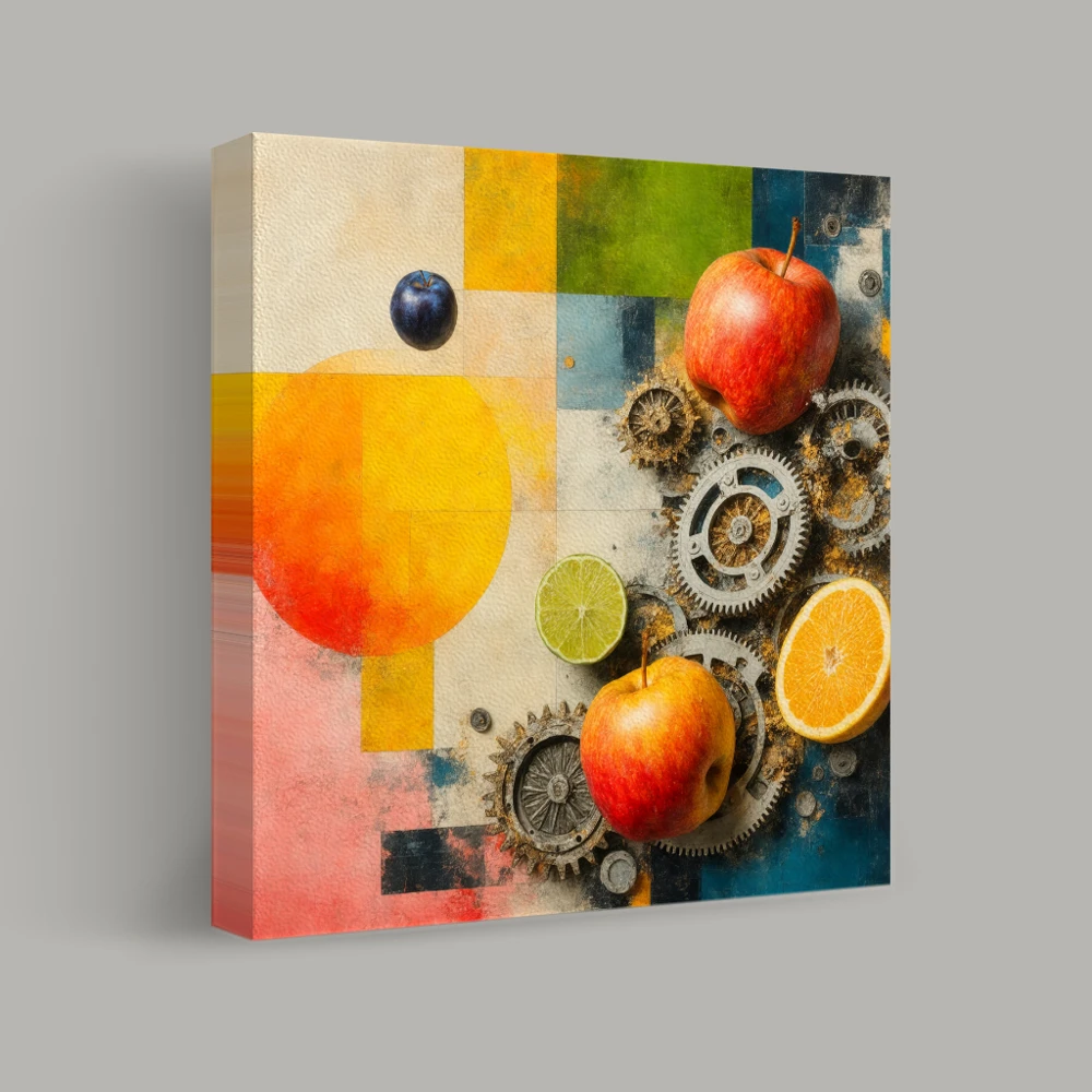Armonia di frutti e ingranaggi — canvas
