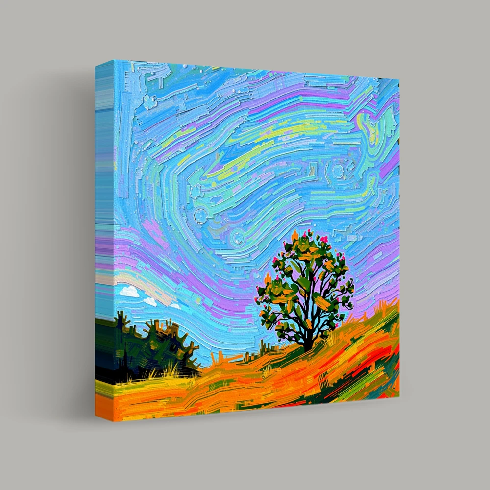 Whispering Fields Under the Cosmos — canvas