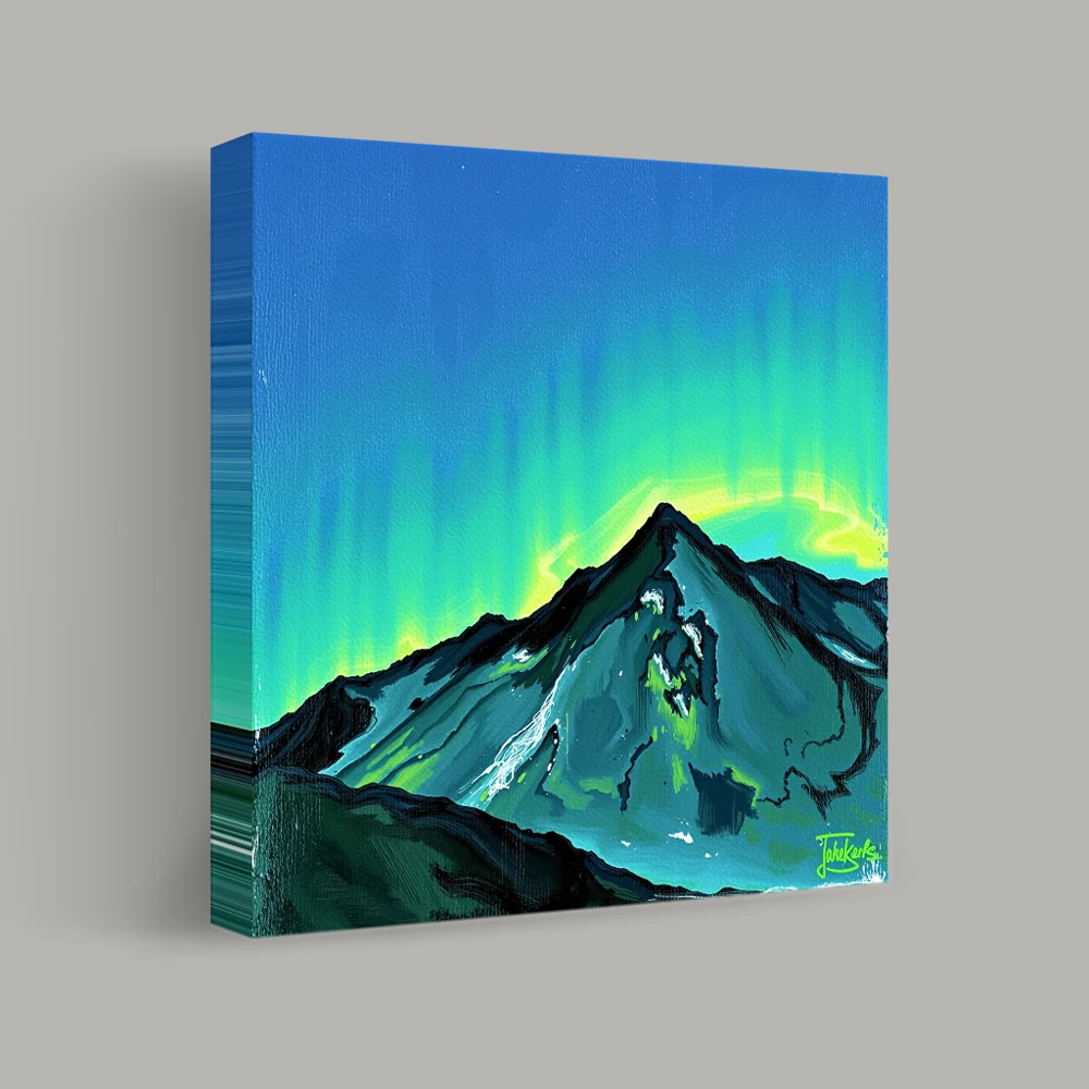 Northern Lights Over the Peak — canvas
