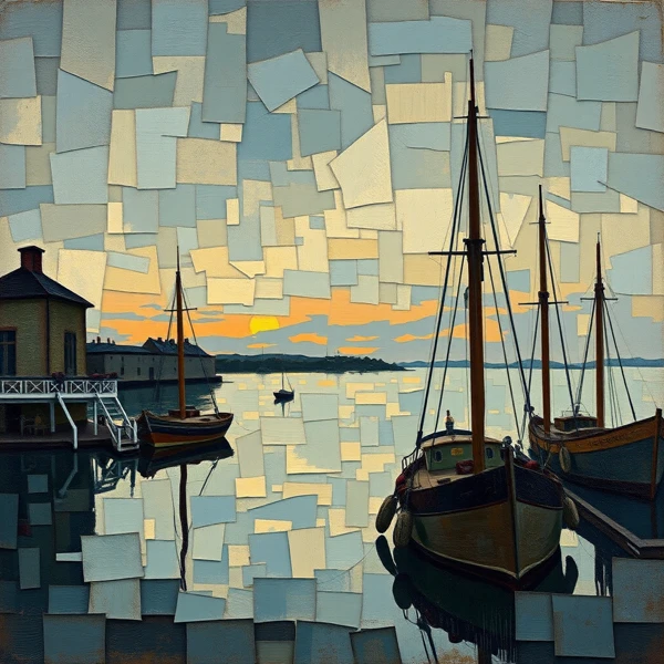 Harborside Mosaic at Dusk