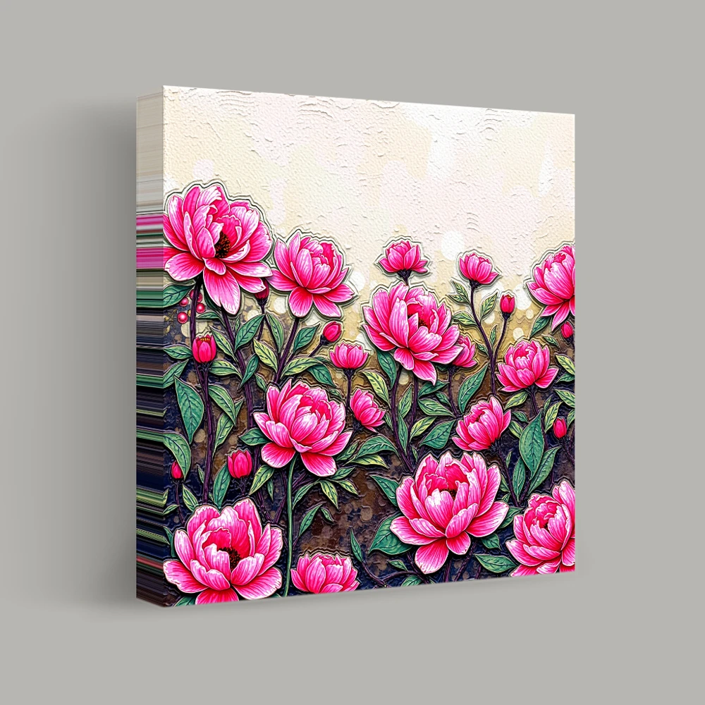 Blooming Peonies Artwork — canvas