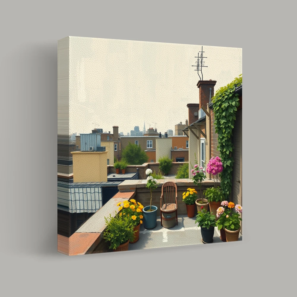 Rooftop Garden Retreat — canvas