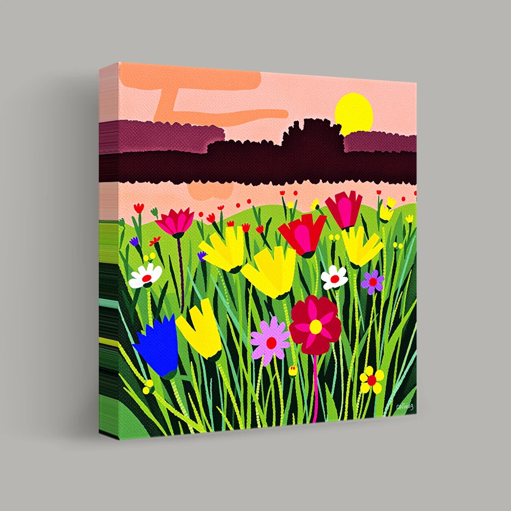Dawn Over the Wildflowers — canvas