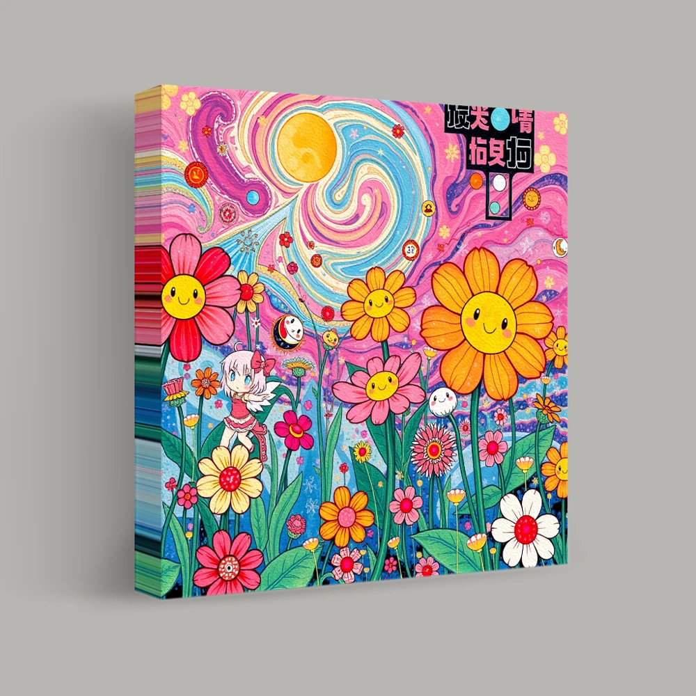 Whimsical Garden of Smiles — canvas