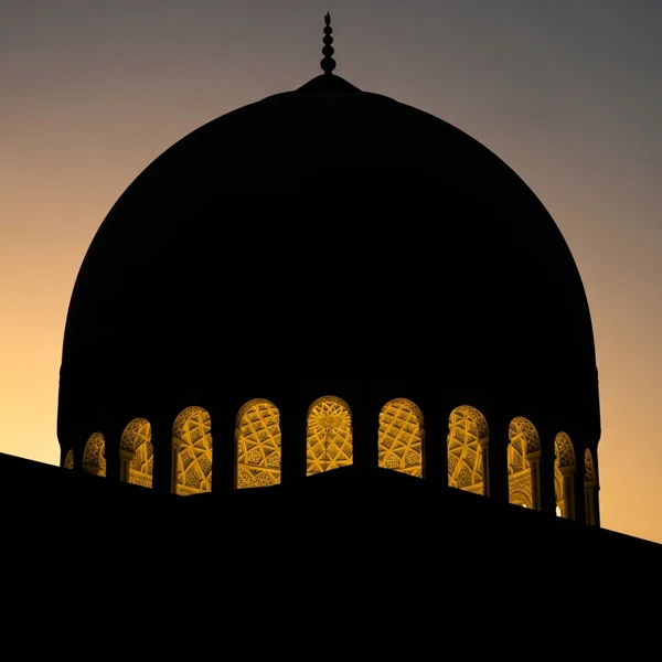 Illuminated Dome at Dusk view 2