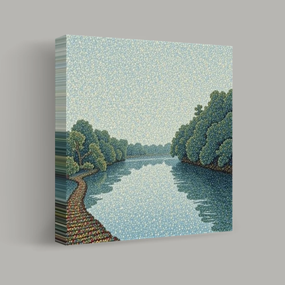 Reflections on a Serene River — canvas