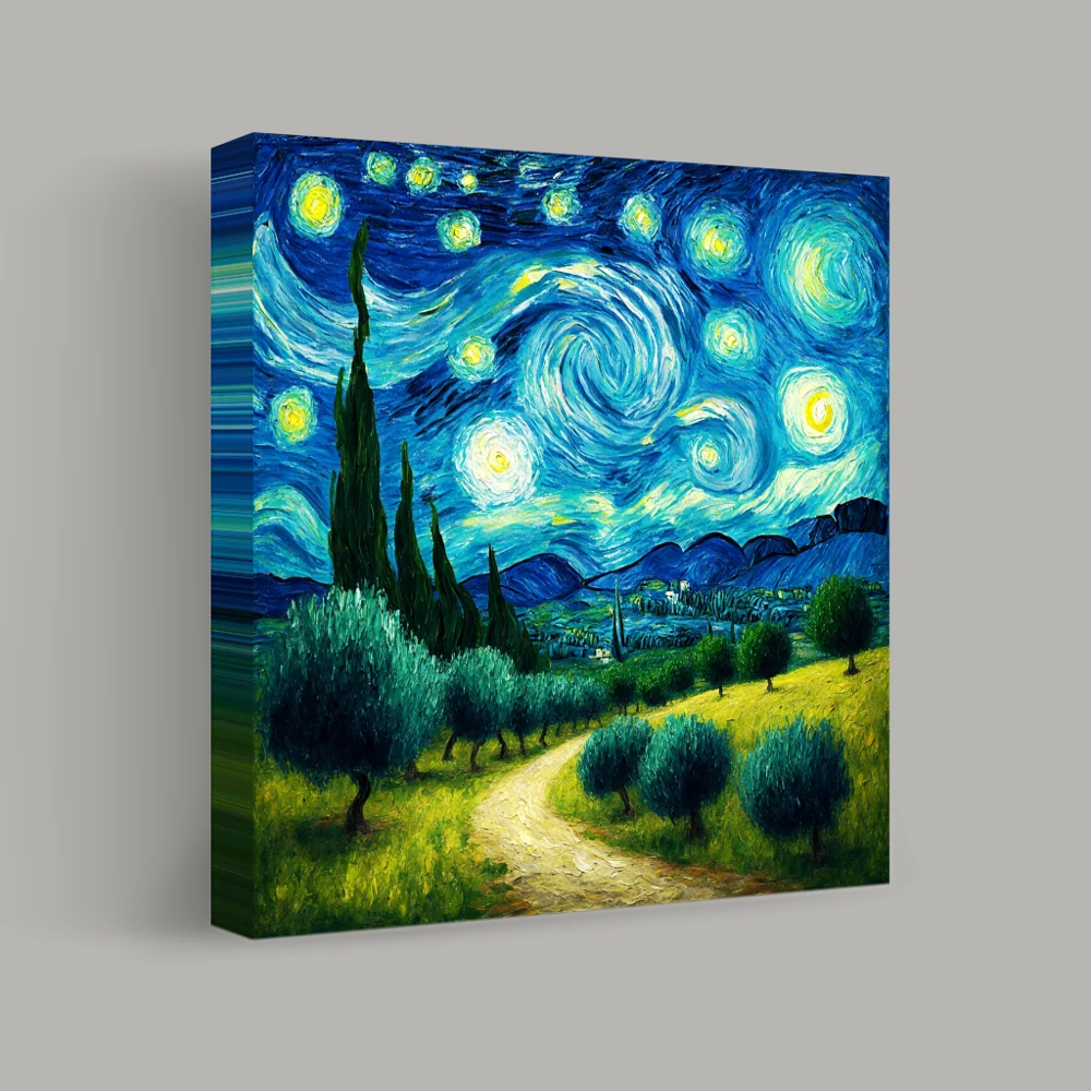 Torbellinos celestiales sobre prados tranquilos — canvas