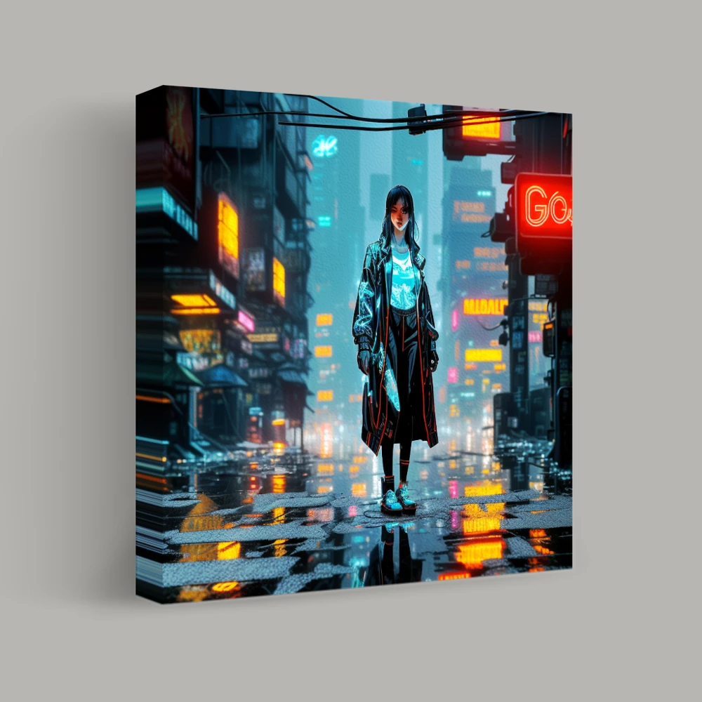 Neon Shadows of the Future — canvas
