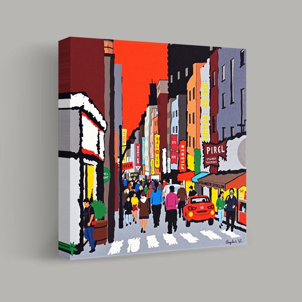 Urban Symphony at Dusk — canvas