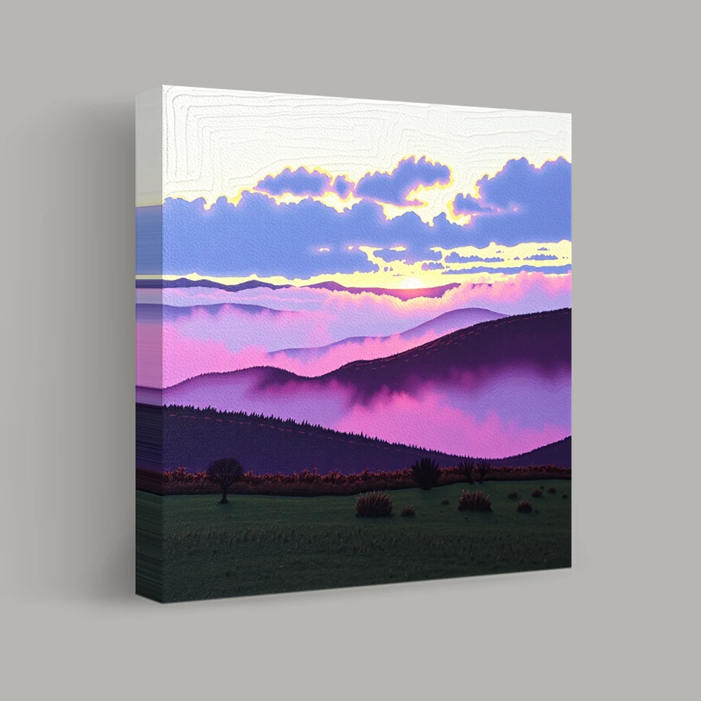 Whispering Twilight over Violet Hills — canvas