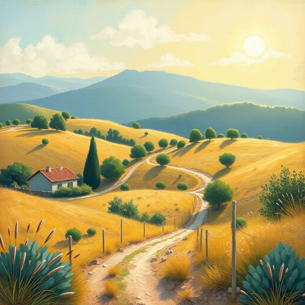 Golden Fields Embrace the Horizon