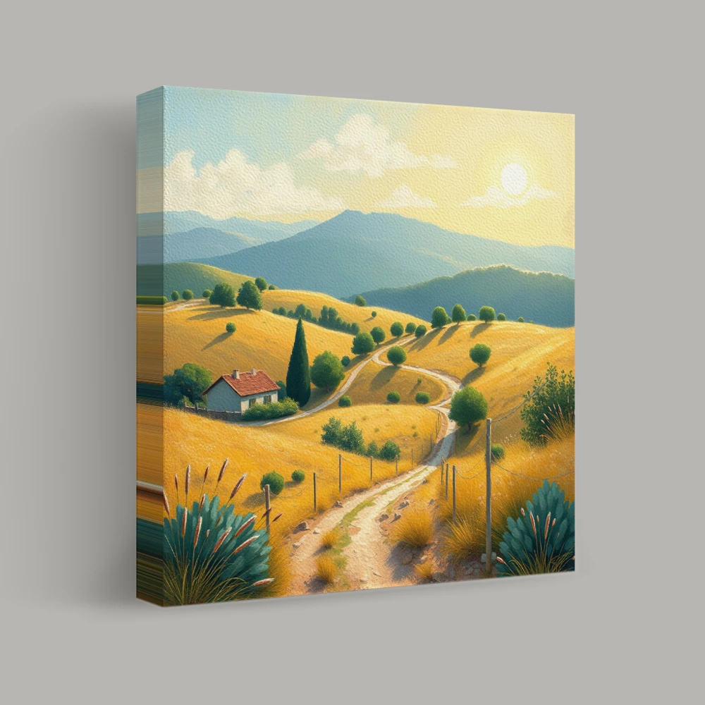 Golden Fields Embrace the Horizon — canvas