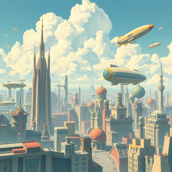 Skies Above a Futuristic Metropolis