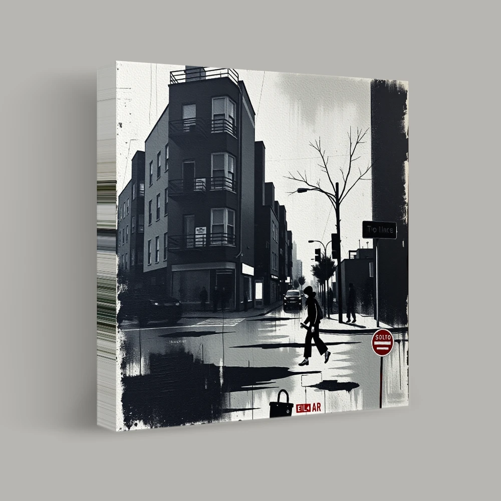 Urban Shadows and Silent Streets — canvas
