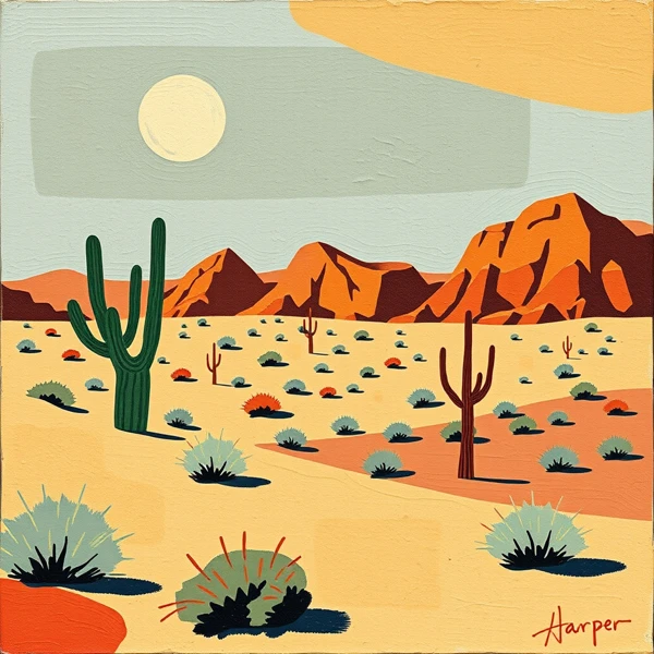 Sunlit Desert Vistas