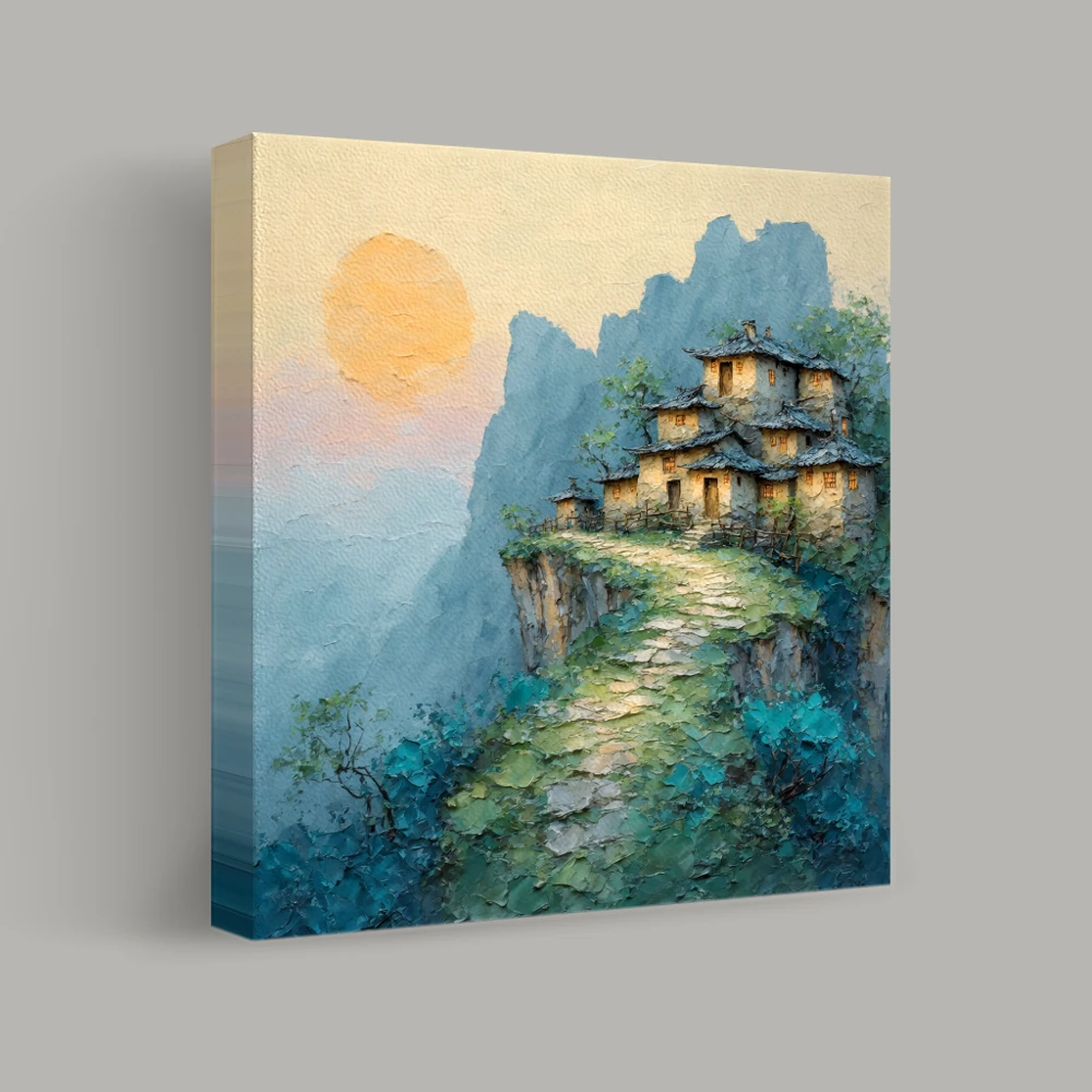 House Above the Cliffs — canvas