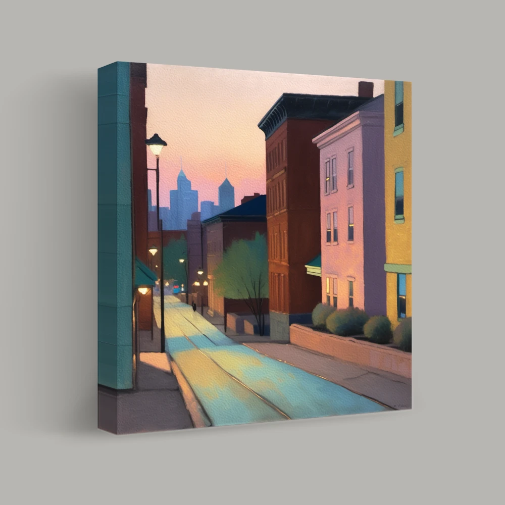 Evening Glow on Quiet Streets — canvas