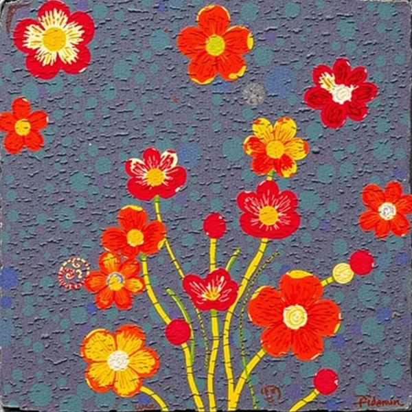 Blossoms on a Polka Dot Field