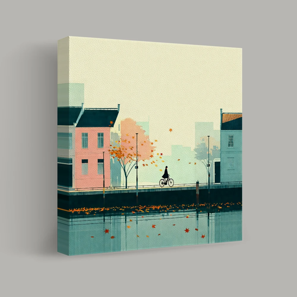 Fietsen door de Omhelzing van de Herfst — canvas