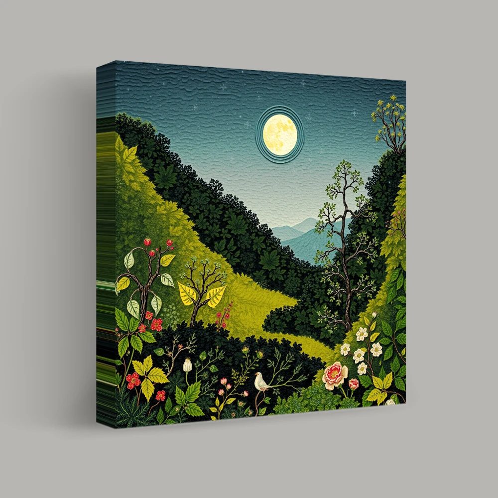 Moonlit Valley Tapestry — canvas