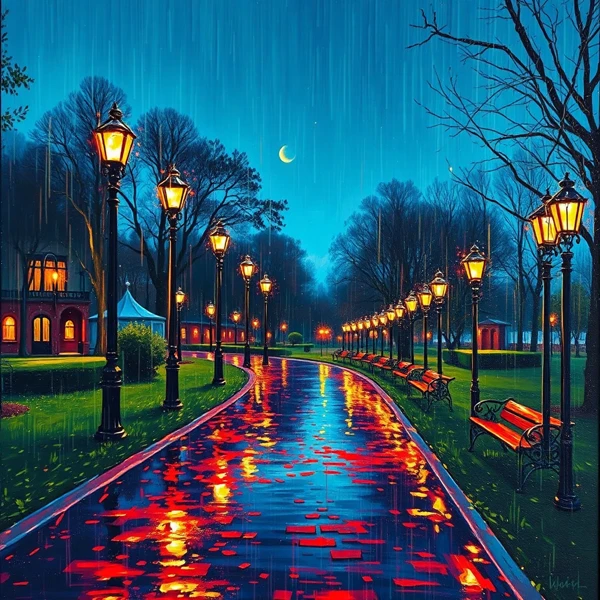 A Rainy Evening Stroll