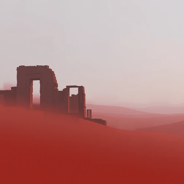Ruins in the Red Desert view 2