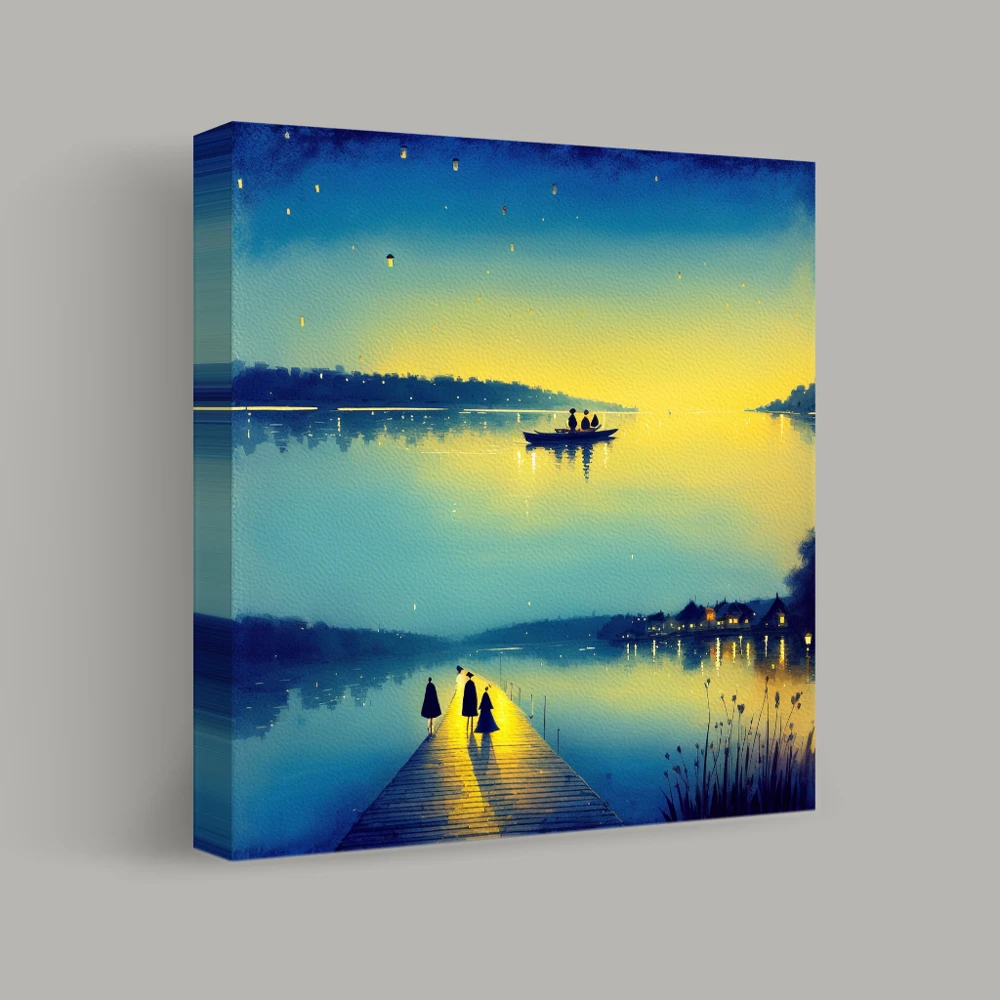 Lanterns Over Still Waters — canvas