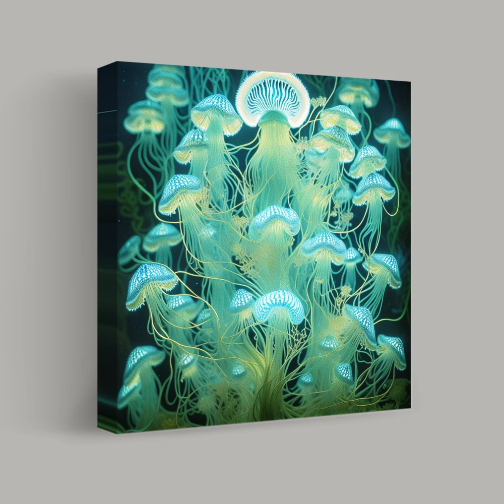 Dance of Luminous Jellies — canvas