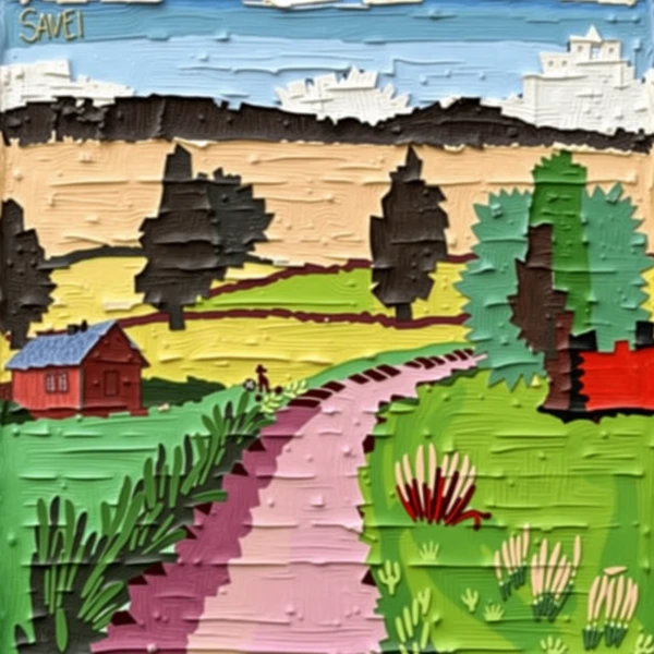 Pathway Through Painted Fields