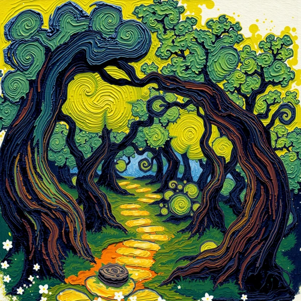 Spiralförmiger Waldpfad