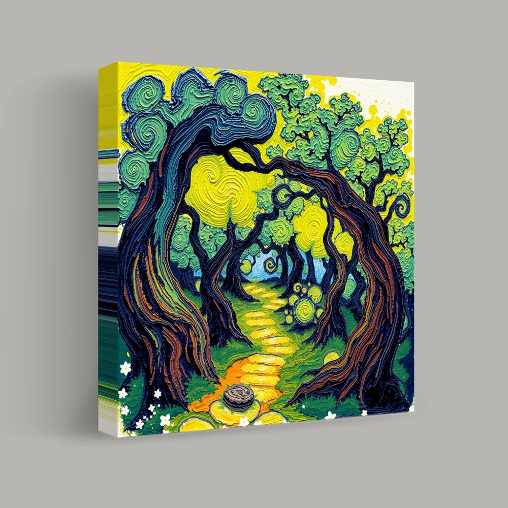 Sentiero forestale a spirale — canvas