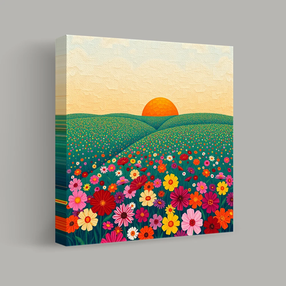 Blossoms under Rising Sun — canvas