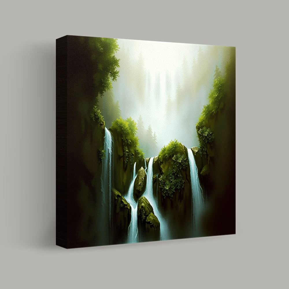 Whispering Cascades of the Lost Forest — canvas