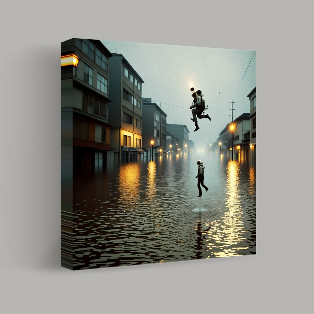 Strangers in a Submerged City — canvas