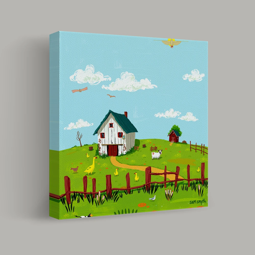Tranquil Farm Morning — canvas