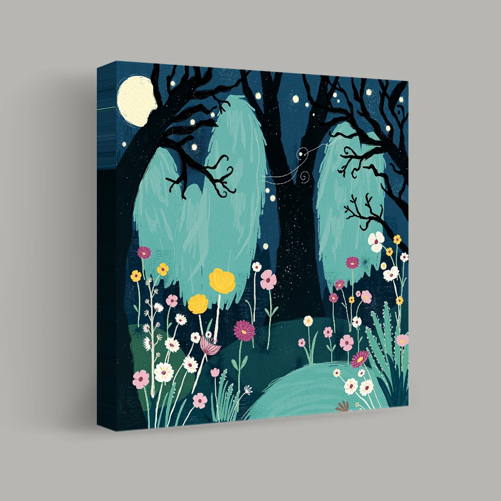 Moonlit Garden Symphony — canvas